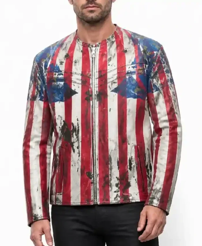 Under Armour x 424 American Flag Leather Jacket On Sale