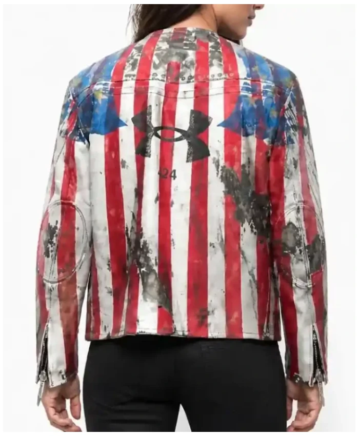 Under Armour x 424 American Flag Leather Jacket