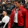 WNBA Championship Ring Ceremony Tom Brady Red Leather Jacket