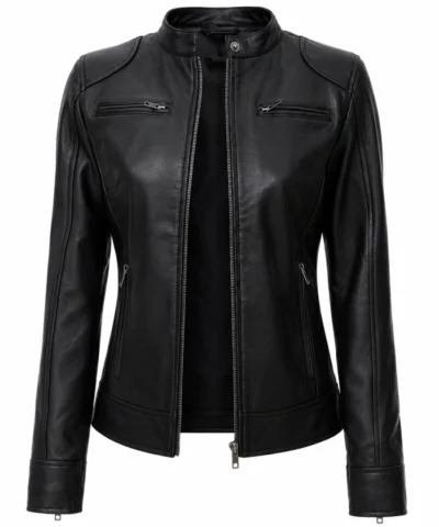 Womens Black Lambskin Leather Jacket