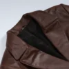 Womens Cognac Waxed Blazer
