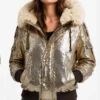 Womens My Lottery Dream Home S19 David Bromstad Puffer Bomber Jacket Front