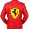 Wonho Formula 1 Grand Prix 2025 Red Ferrari Leather Jacket