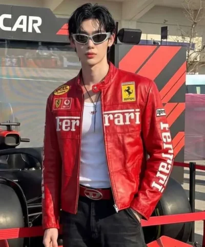 Wonho Formula 1 Grand Prix Qatar 2025 Ferrari Leather Jacket