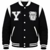 Yale University Black Full Snap Wool Varsity Jacket