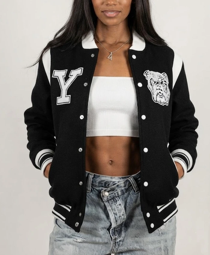 Yale University Full Snap Wool Varsity Jacket