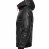 Yuji Itadori Black Leather Hooded Jacket