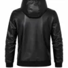 Yuji Itadori Black Leather Hooded Jacket Sale
