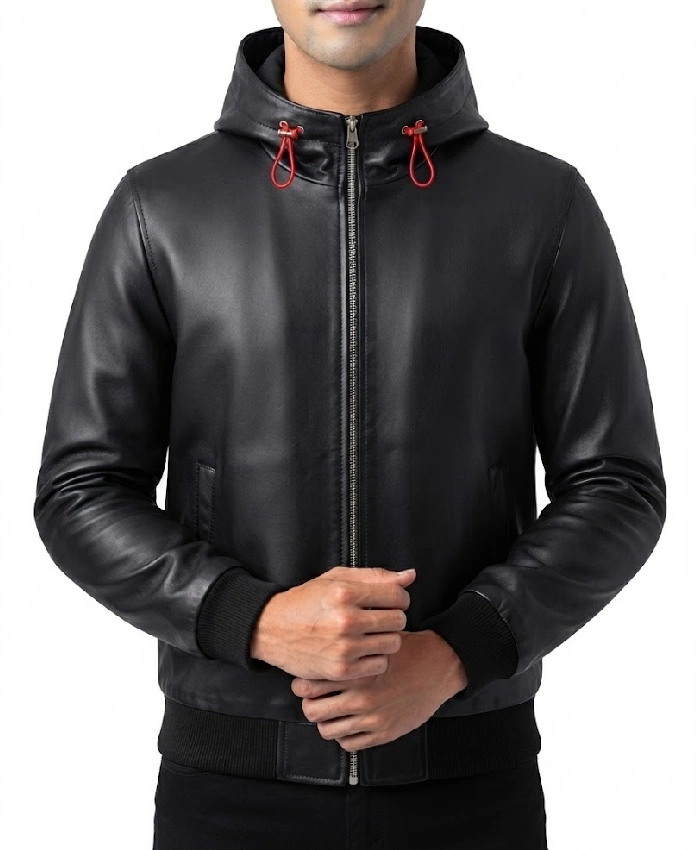 Yuji Itadori Leather Hooded Jacket - Image 5
