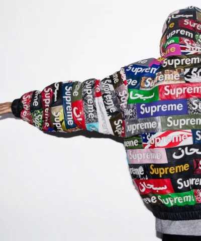 Shop Supreme FW26 Box Logo Patchwork Multicolor Leather Jacket