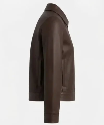 Shop Now Classic Harrington Brown Leather Jacket